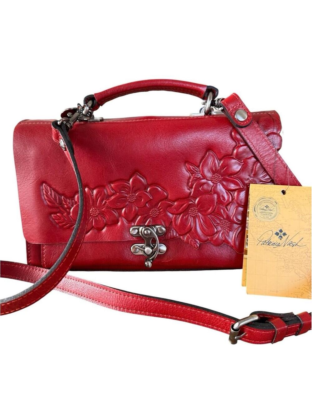 Patricia Nash Designer Crossbody Bag Tooled Leather Charonne Ochre Color NEW